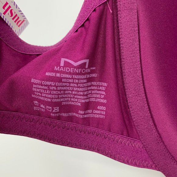 Maidenform Self Expressions Bra Womens 40DD Purple Lace Underwire Push Up - Picture 9 of 10